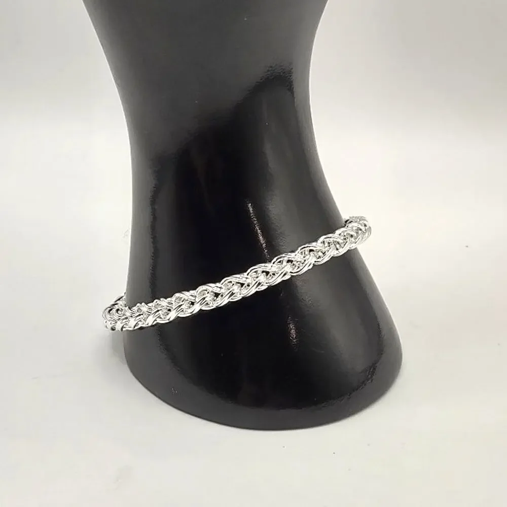 925 Sterling Silver Bracelet Braided Byzantine Valentines Birthday Gift - New!